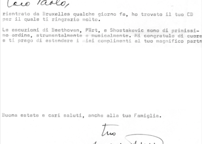 Lettera da Franco Gulli